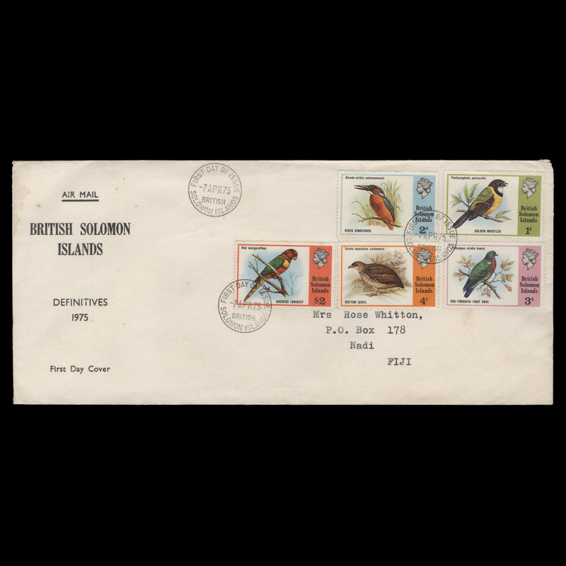 Solomon Islands 1975 Birds definitives first day cover