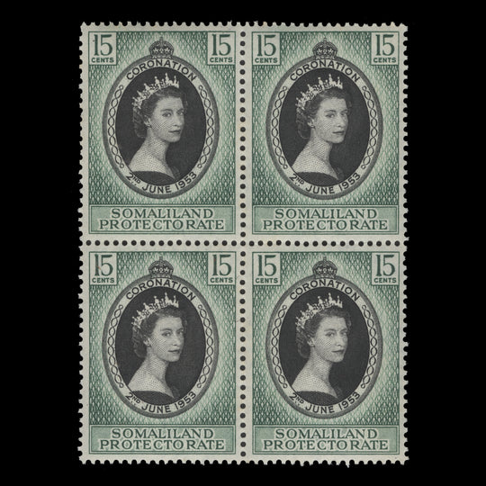 Somaliland Protectorate 1953 (MNH) 15c Coronation block