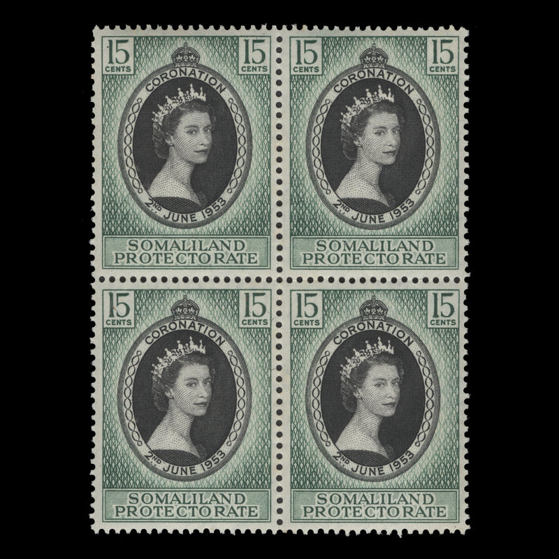 Somaliland Protectorate 1953 (MNH) 15c Coronation block