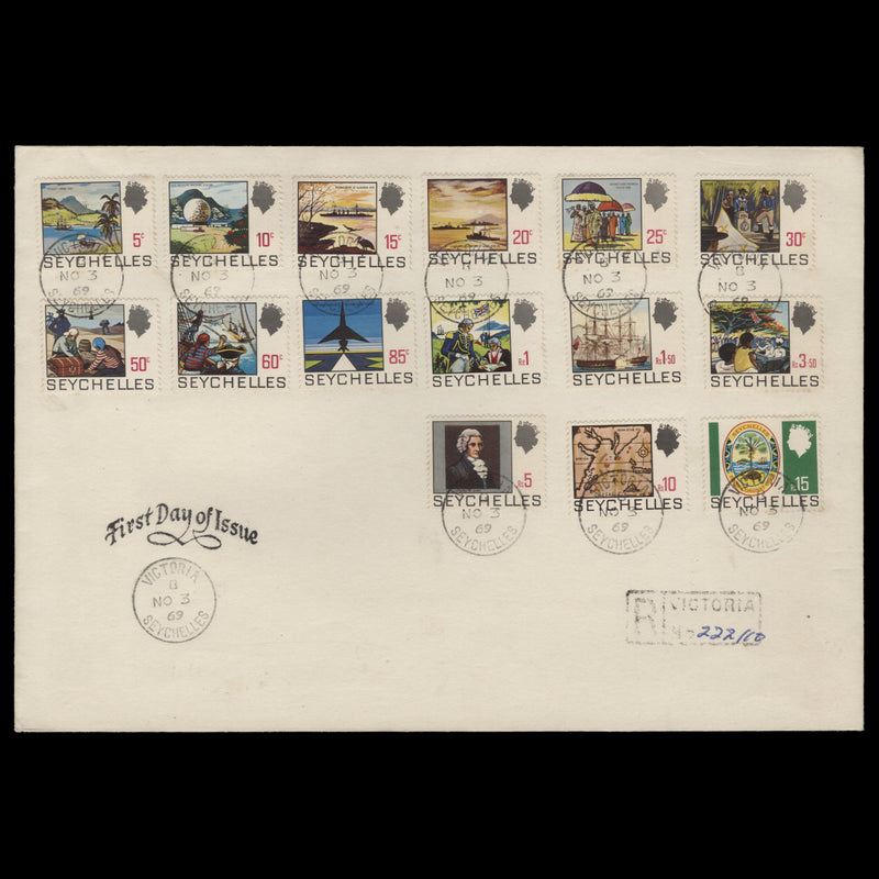 Seychelles 1969 Definitives first day cover, VICTORIA