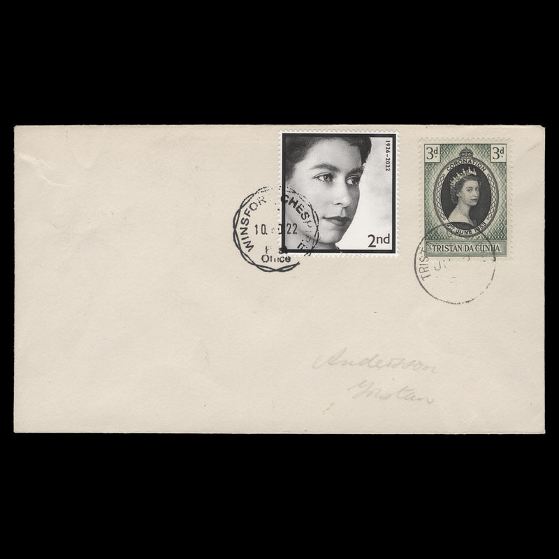 Tristan da Cunha 1953 Coronation/2022 Commemoration double-dated first day cover