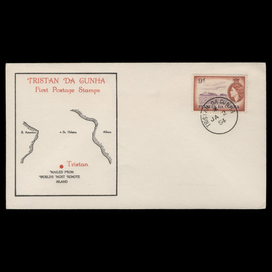 Tristan da Cunha 1954 (FDC) 9d Nightingale Island