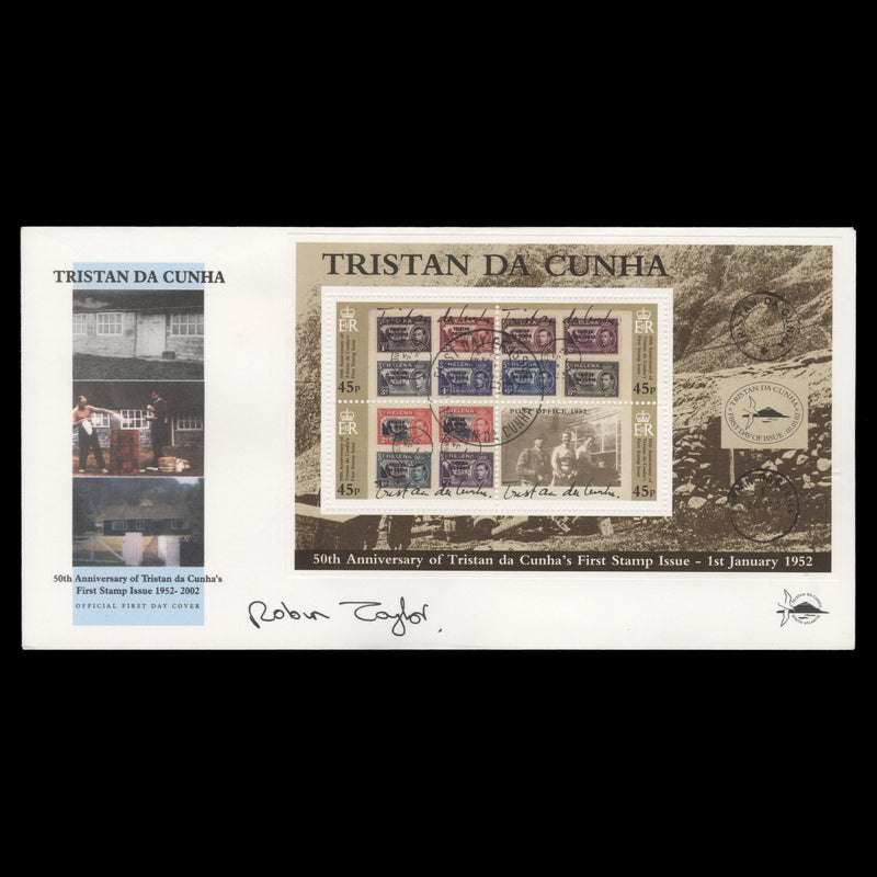 Tristan da Cunha 2002 Postage Stamp Anniversary signed first day cover