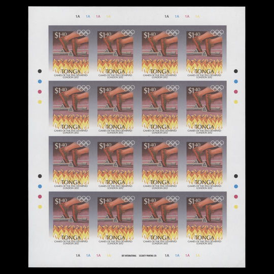 Tonga 2012 Olympic Games, London imperf proof sheet