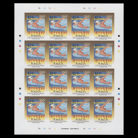 Tonga 2012 Olympic Games, London imperf proof sheet
