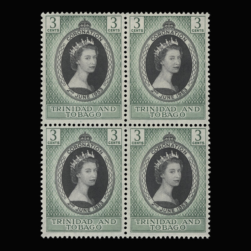 Trinidad & Tobago 1953 (MNH) 3c Coronation block