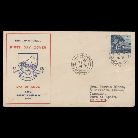 Trinidad & Tobago 1960 (FDC) 5c Whitehall, SCARBOROUGH