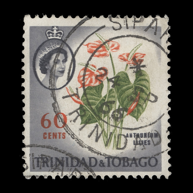 Trinidad & Tobago 1965 (Used) 60c Anthurium Lilies, perf 14½ x 14½