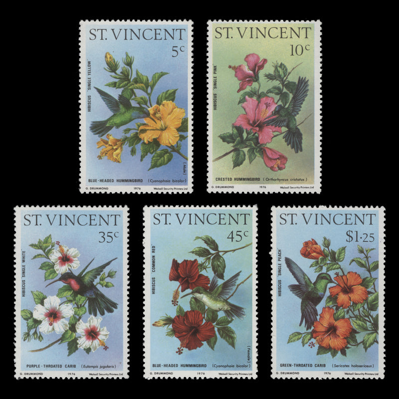 Saint Vincent 1976 (MNH) Hummingbirds & Hibiscuses set