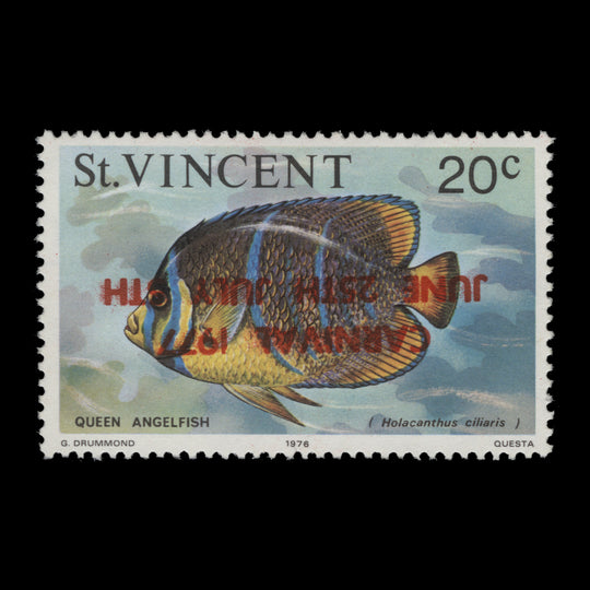 Saint Vincent 1977 (MNH) 20c Carnival with inverted overprint, 1977 imprint