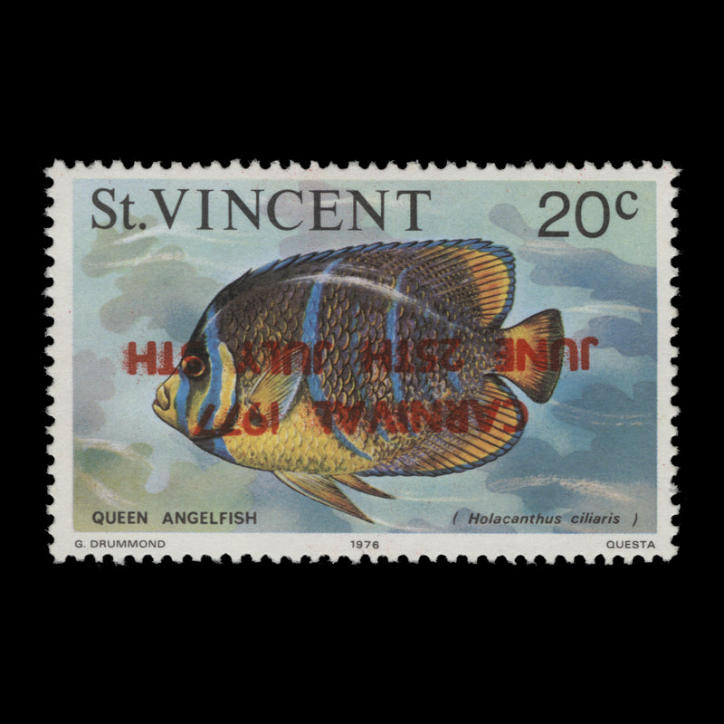 Saint Vincent 1977 (MNH) 20c Carnival with inverted overprint, 1977 imprint