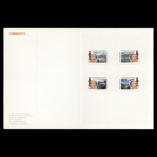 Saint Vincent 1992 Accession Anniversary imperf proofs in presentation folders