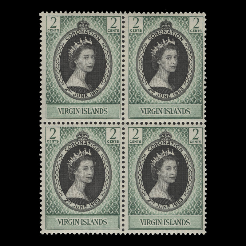 British Virgin Islands 1953 (MNH) 2c Coronation block