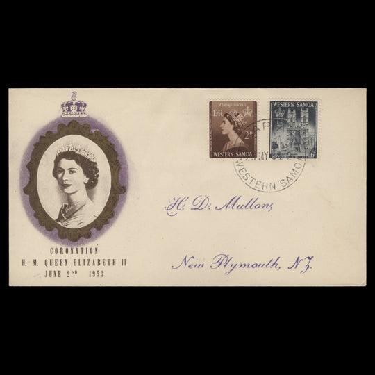 Samoa 1953 Coronation first day cover, APIA