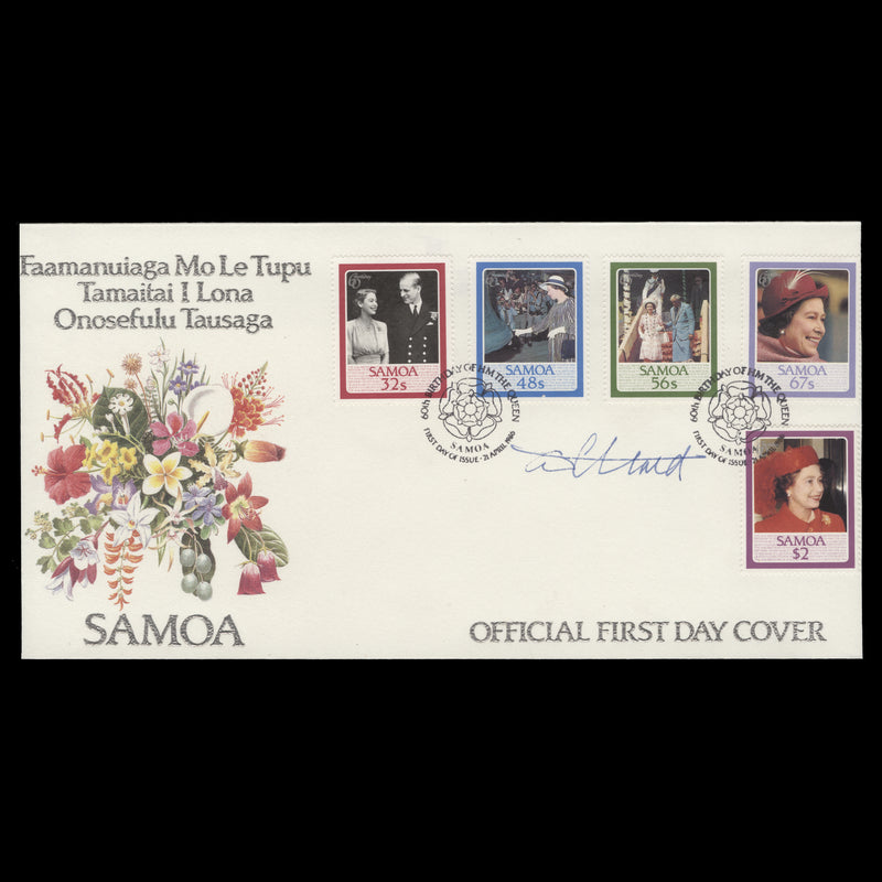 Samoa 1986 Queen Elizabeth II's Birthday first day cover signed by designer