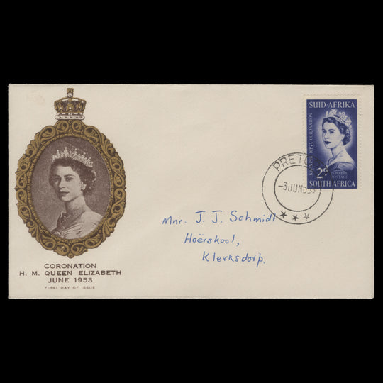 South Africa 1953 (FDC) 2d Coronation, PRETORIA