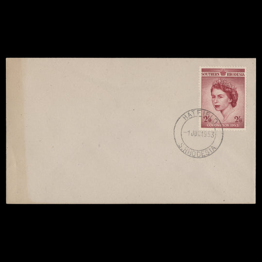 Southern Rhodesia 1953 (FDC) 2s6d Coronation, HATFIELD