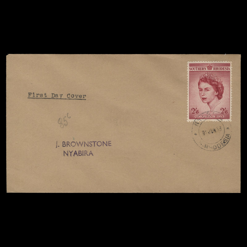 Southern Rhodesia 1953 (FDC) 2s6d Coronation, NYABIRA