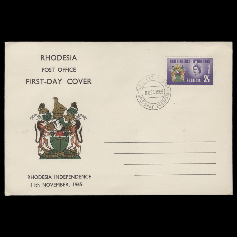 Rhodesia 1965 Independence first day cover, SALISBURY