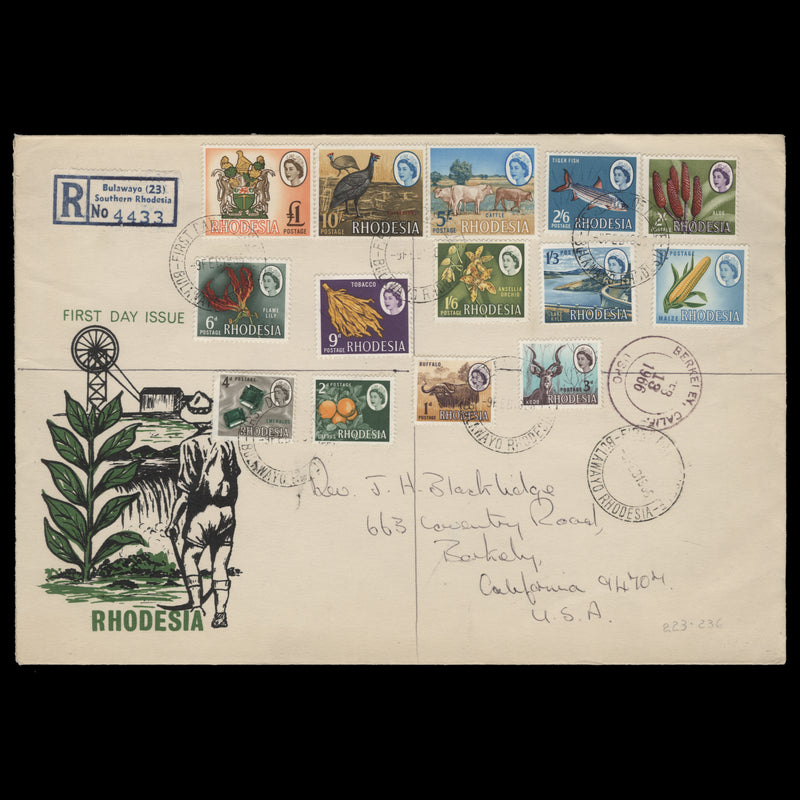 Rhodesia 1966 Definitives first day cover, BULAWAYO