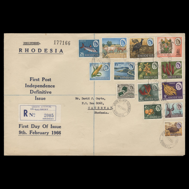 Rhodesia 1966 Definitives first day cover, UNION AVENUE