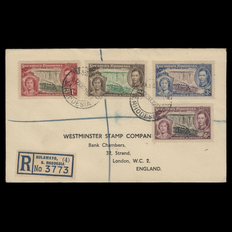 Southern Rhodesia 1937 Coronation first day cover, BULAWAYO