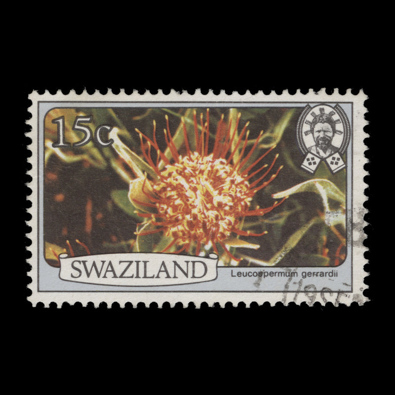 Swaziland 1980 (Used) 15c Leucospermum Gerrardii, perf 12 x 12