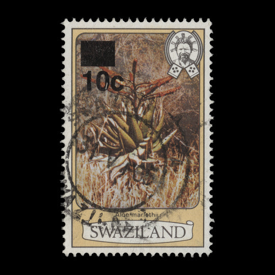 Swaziland 1984 (Used) 10c/4c Aloe Marlothii, perf 13½ x 13½