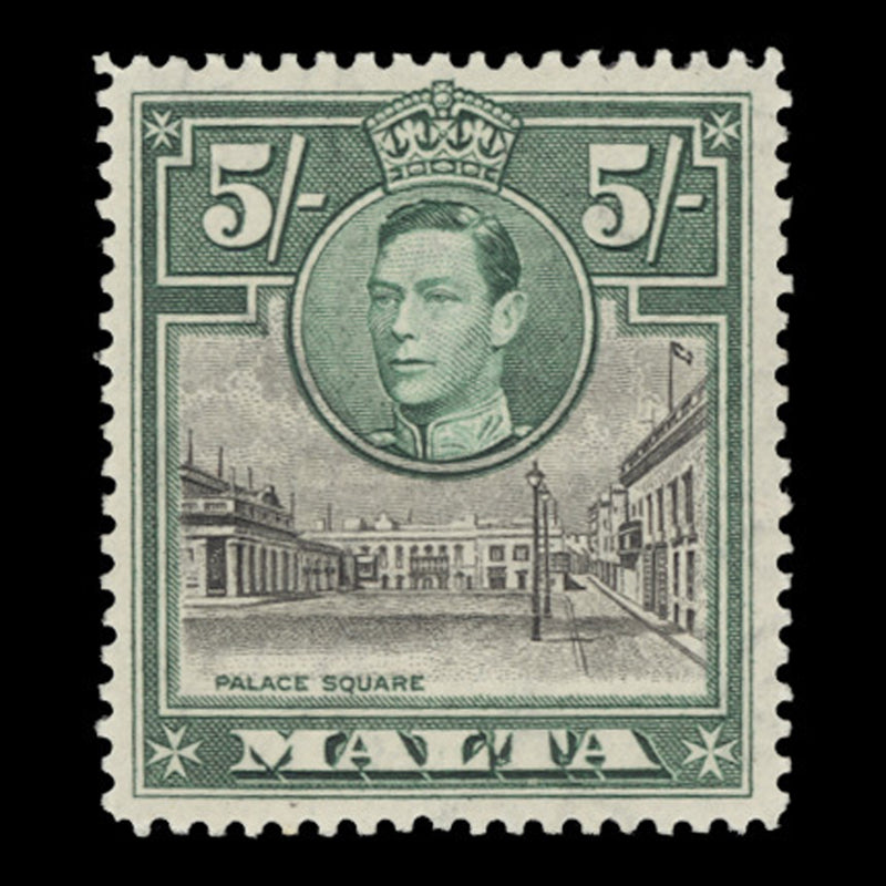 Malta 1938 (Variety) 5s Palace Square with semaphore flaw