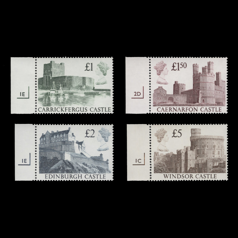 Great Britain 1988 (MNH) Castle Definitives plate singles