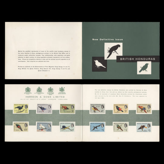 British Honduras 1962 Birds Definitives presentation folder