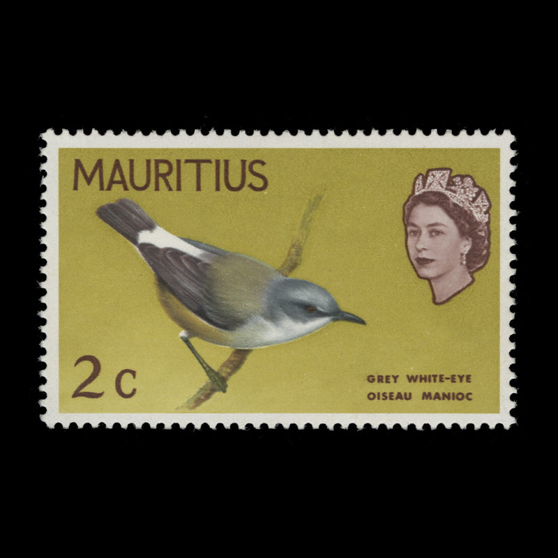 Mauritius 1968 (Variety) 2c Grey White Eye black double