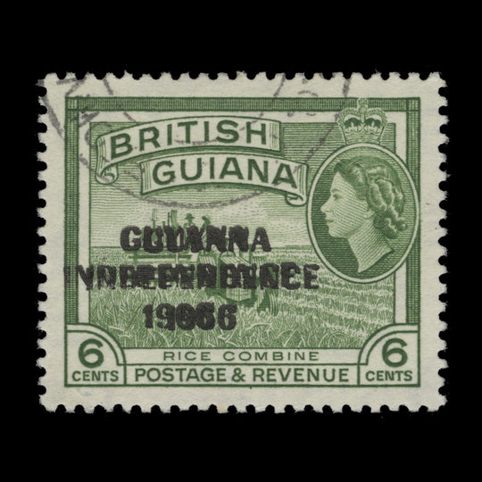 Guyana 1967 (Variety) 6c Rice Combine with double overprint