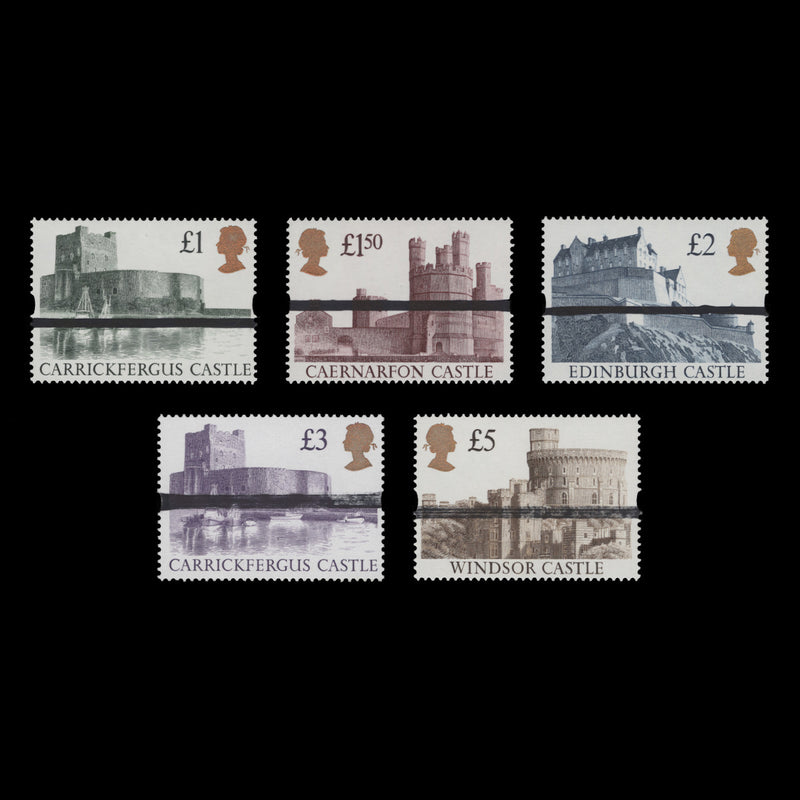 Great Britain 1992 (Variety) Castle Definitives training stamps