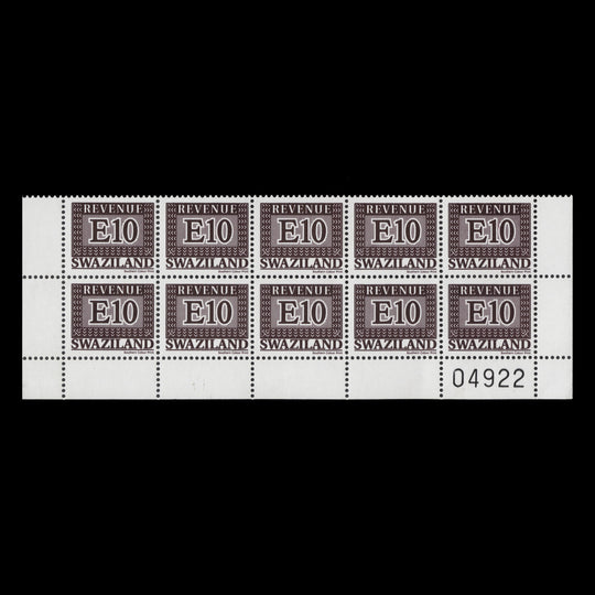 Swaziland 2012 (MNH) E10 Revenue block
