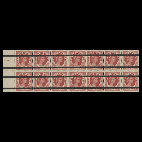 Rhodesia & Nyasaland 1954 (Variety) 3d Carmine-Red