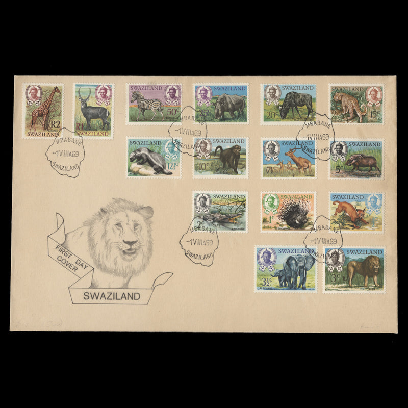 Swaziland 1969 Wildlife Definitives first day cover, MBABANE