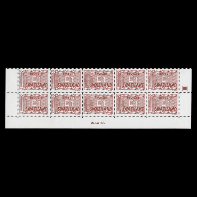 Swaziland 2002 (MNH) E1 Revenue imprint/traffic light block