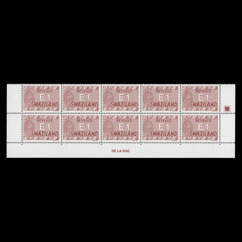 Swaziland 2002 (MNH) E1 Revenue imprint/traffic light block