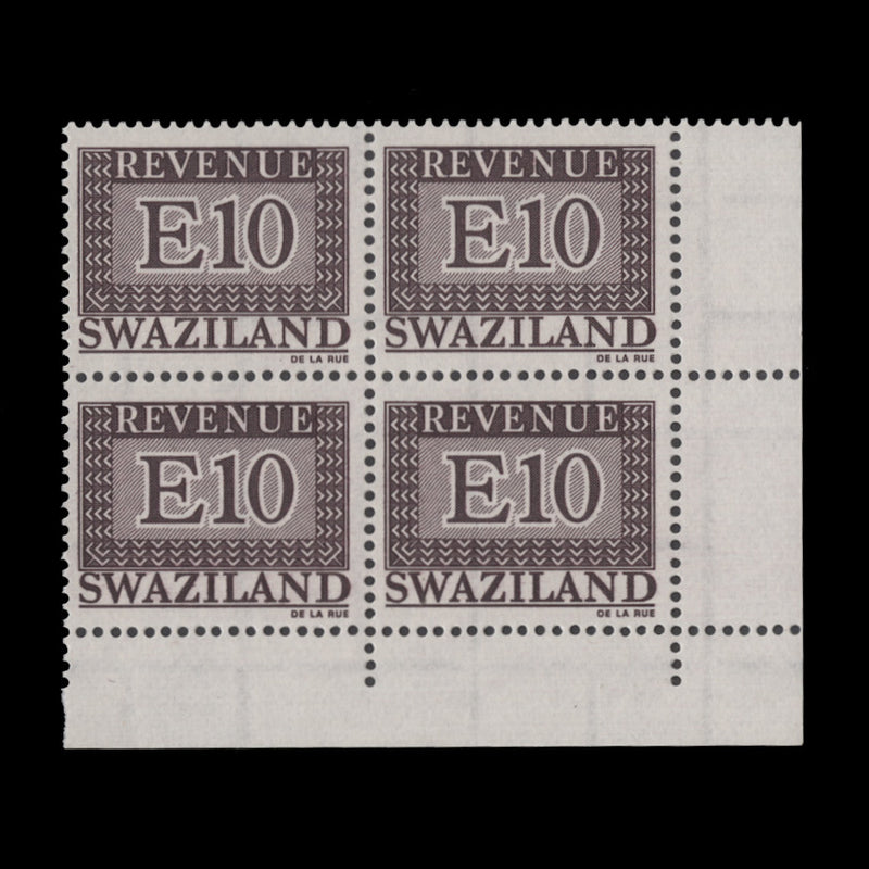 Swaziland 1985 (MNH) E10 Revenue block