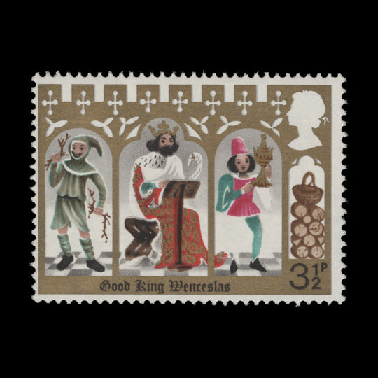 Great Britain 1973 (Variety) 3½p Christmas missing blue, PVAD