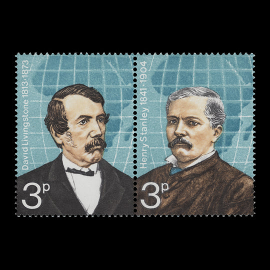 Great Britain 1973 (Variety) 3p British Explorers pair missing gold