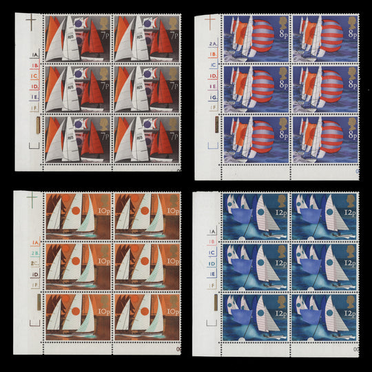 Great Britain 1975 (MLH) Sailing cylinder dot blocks