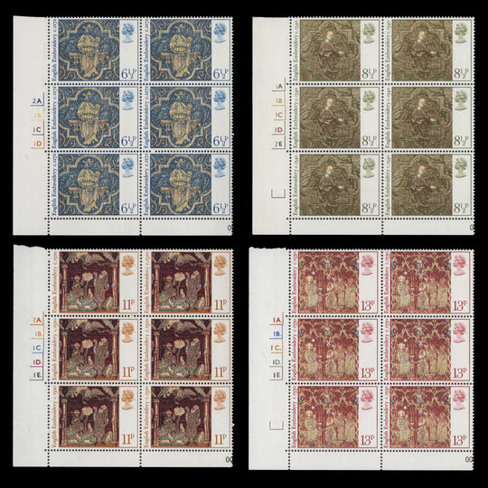 Great Britain 1976 (MLH) Christmas cylinder blocks