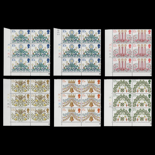 Great Britain 1980 (MNH) Christmas cylinder blocks