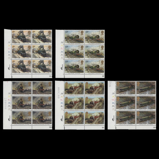 Great Britain 1985 (MNH) Famous Trains cylinder blocks