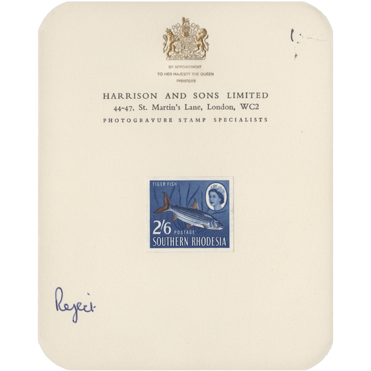 Southern Rhodesia 1964 (Proof) 2s 6d Tiger Fish imperf single