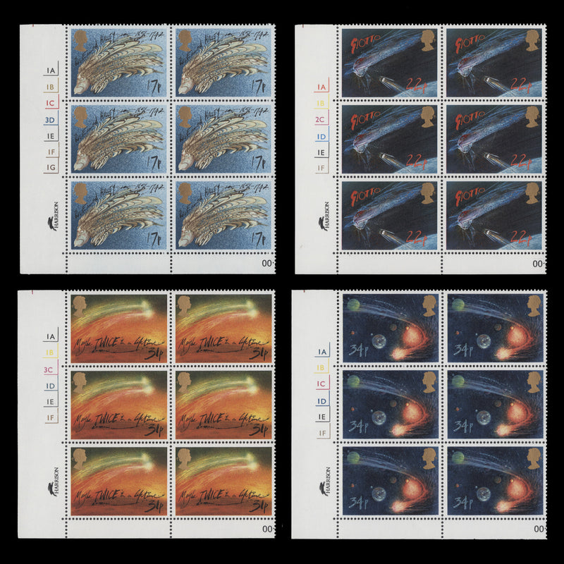Great Britain 1986 (MNH) Appearance of Halley's Comet cylinder blocks