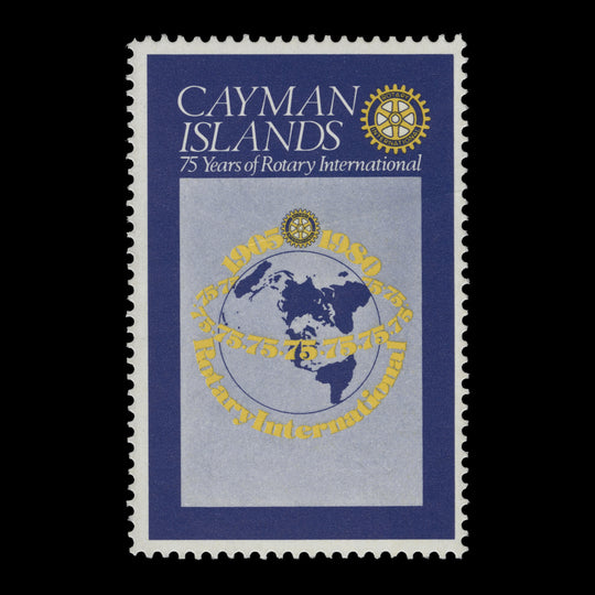 Cayman Islands 1980 (Variety) 50c Rotary International Anniversary missing black
