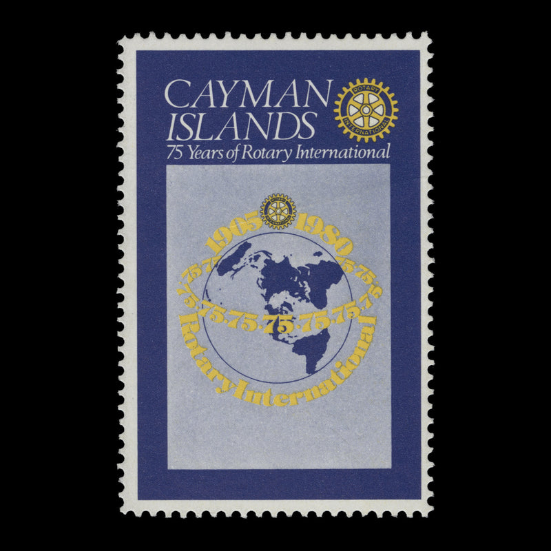 Cayman Islands 1980 (Error) 50c Rotary International Anniversary missing black